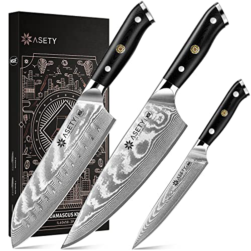 Asety Damascus Knife Set 3 Pcs Nsf Food Safe Kitchen Knife Set With Japanese 1 
