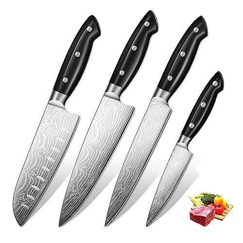 Kingod Professional Ultra Sharp Kitchen Knife Set German High Carbon 