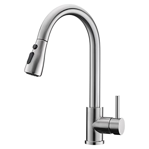 Kitchen Faucet For Sinks Vfauosit Pull Down Brushed Nickel Stainless Steel 