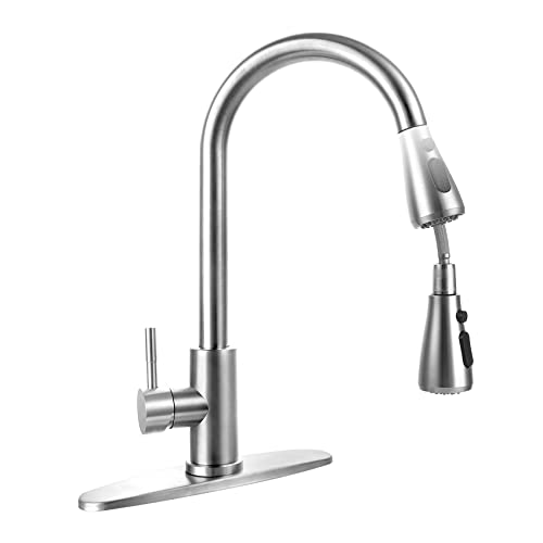 Stainless Steel 304 Kitchen Sink Faucet With Pull Down Spray Outdoor Rv 