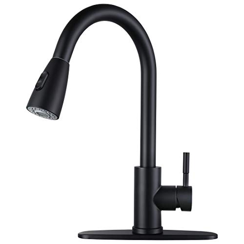 Wowow Black Kitchen Faucet With Sprayer Pull Down Kitchen Sink Faucet 